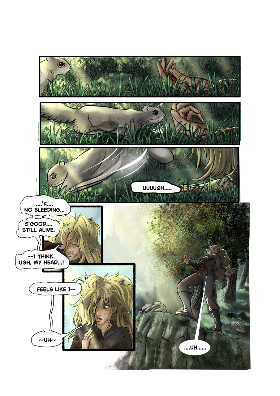FaerieTales Issue 3, page 23. [Curiosity killed the squirrel.]